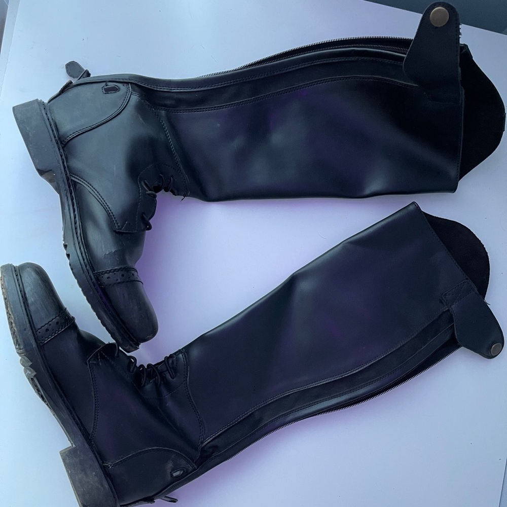 Tall English style equestrian boots